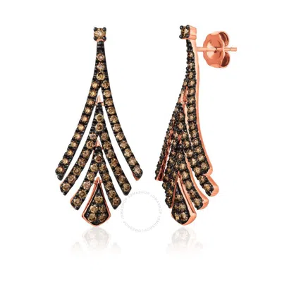 Le Vian Ladies Chocolatier Earrings In 14k Strawberry Gold In Pink/rose Gold Tone/gold Tone