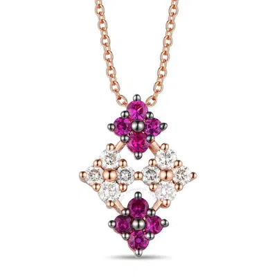 Le Vian ® Passion Ruby™ 14k Rose Gold 0.56 Ct. Tw. Diamond & Ruby Pendant In Pink/rose Gold Tone/gold Tone