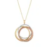 Le Vian Ladies Circle Necklaces Set In 14k Tri Color Gold In Gold