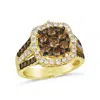 Le Vian Ladies Cluster Ring Featuring 1 1/4 Cts. Chocolate Diamonds Set In 14k Honey Gold In Yellow