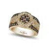 Le Vian Ladies Cluster Rings Set In 14k Honey Gold In Yellow