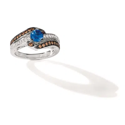 Le Vian Ladies Cornflower Sapphire Centerstone Rings Set In 14k Vanilla Gold In Neutral