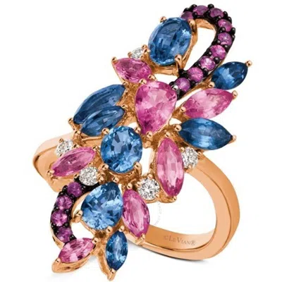Le Vian Ladies Cornflower Sapphire Ring In 14k Strawberry Gold In Pink/rose Gold Tone/gold Tone