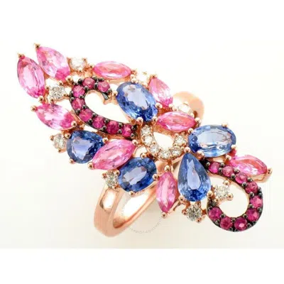 Le Vian Ladies Cornflower Sapphire Rings Set In 14k Strawberry Gold In Pink/rose Gold Tone/gold Tone