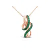 Le Vian 14k Strawberry Gold 0.23 Ct. Tw. Emerald Pendant Necklace In Pink/rose Gold Tone/gold Tone