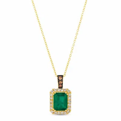 Le Vian Ladies Costa Smeralda Emeralds Necklaces Set In 14k Honey Gold In Green