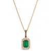 Le Vian Ladies Costa Smeralda Emeralds Necklaces Set In 14k Strawberry Gold In Pink/rose Gold Tone/gold Tone