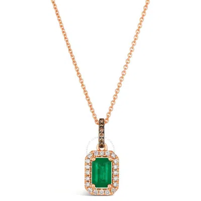 Le Vian Ladies Costa Smeralda Emeralds Necklaces Set In 14k Strawberry Gold In Pink/rose Gold Tone/gold Tone