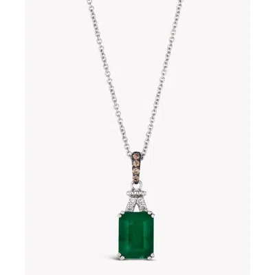 Le Vian Ladies Costa Smeralda Emeralds Necklaces Set In 14k Vanilla Gold In Silver