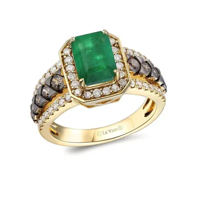 Le Vian Ladies Costa Smeralda Emeralds Rings Set In 14k Honey Gold In Green