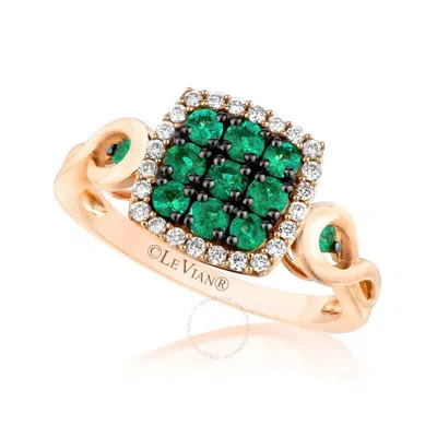 Le Vian Ladies Costa Smeralda Emeralds Rings Set In 14k Strawberry Gold In Pink/rose Gold Tone/gold Tone