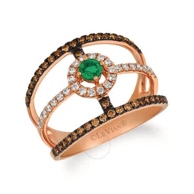 Le Vian Ladies Costa Smeralda Emeralds Rings Set In 14k Strawberry Gold In Pink/rose Gold Tone/gold Tone