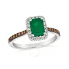 Le Vian Ladies Costa Smeralda Emeralds Rings Set In 14k Vanilla Gold In White