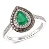 Le Vian Ladies Costa Smeralda Emeralds Rings Set In 14k Vanilla Gold In Multi