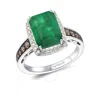 Le Vian Ladies Costa Smeralda Emeralds Rings Set In 14k Vanilla Gold In White
