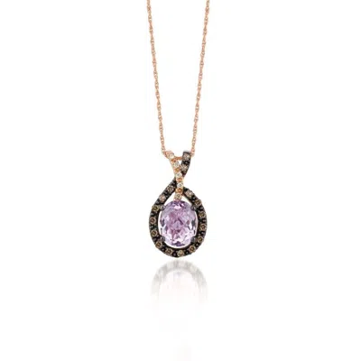 Le Vian Ladies Cotton Candy Amethyst Necklaces Set In 14k Strawberry Gold In Purple