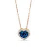 Le Vian Ladies Deep Sea Blue Topaz Necklaces Set In 14k Strawberry Gold In Brown