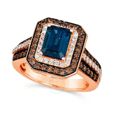 Le Vian Ladies Deep Sea Blue Topaz Rings Set In 14k Strawberry Gold In Pink/rose Gold Tone/gold Tone