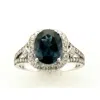 Le Vian Ladies Deep Sea Blue Topaz Rings Set In 14k Vanilla Gold In White