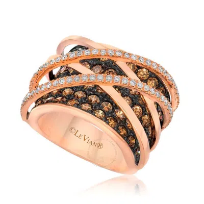 Le Vian Ladies Euphoria Chocolate Rings Set In 14k Strawberry Gold In Pink/rose Gold Tone/gold Tone