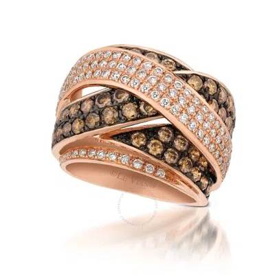 Le Vian Ladies Euphoria Chocolate Rings Set In 14k Strawberry Gold In Pink/rose Gold Tone/gold Tone