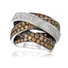 Le Vian Ladies Euphoria Chocolate Rings Set In 14k Vanilla Gold In White