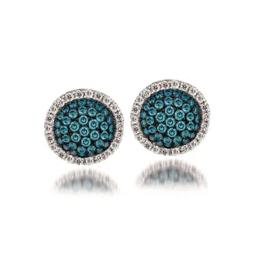 Le Vian Ladies Exotics Earrings Set In 14k Vanilla Gold In Blue