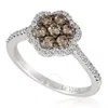 Le Vian Ladies Flower Rings Set In 14k Vanilla Gold In White