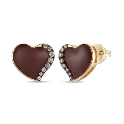 Le Vian Ladies Godiva X  Earrings In 14k Honey Gold In Brown