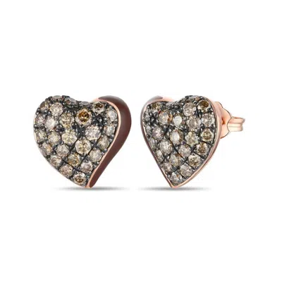 Le Vian Ladies Godiva X  Earrings Set In 14k Strawberry Gold In Multi
