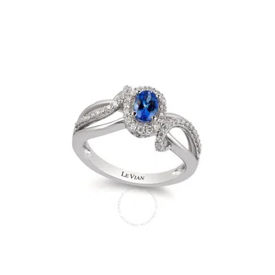 Le Vian Ladies Grand Sample Sale Ring In 14k Vanilla Gold In Blue