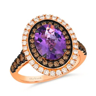 Le Vian Ladies Grape Amethyst Collection Rings Set In 14k Strawberry Gold