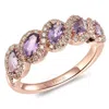 LE VIAN LE VIAN LADIES GRAPE AMETHYST COLLECTION RINGS SET IN 14K STRAWBERRY GOLD
