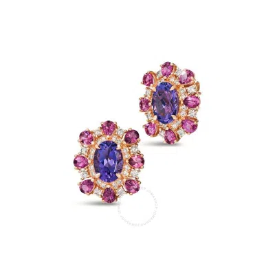 Le Vian Ladies Grape Amethyst Earrings Set In 14k Strawberry Gold In Pink/rose Gold Tone/gold Tone