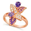 Le Vian Ladies Grape Amethyst Floral Rings Set In 14k Strawberry Gold In Gold