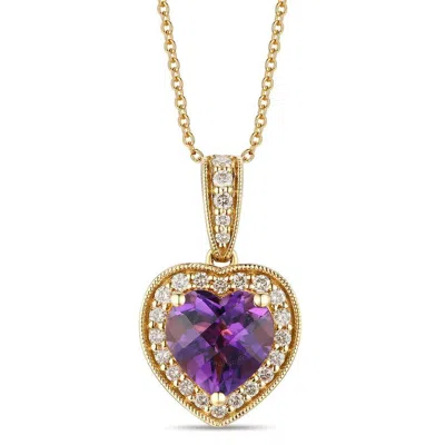 Le Vian Ladies Grape Amethyst Heart Collection Necklaces Set In 14k Honey Gold In Yellow