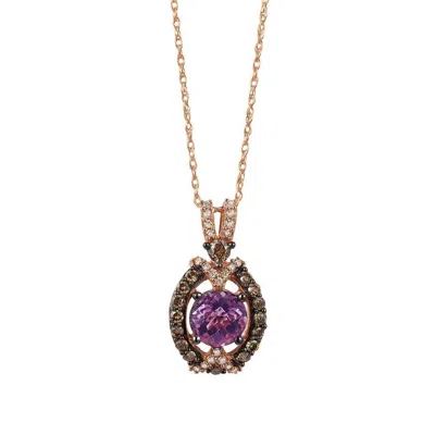 Le Vian Ladies Grape Amethyst Necklaces Set In 14k Strawberry Gold