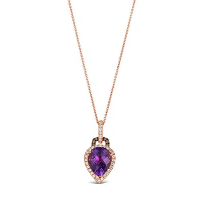 Le Vian Ladies Grape Amethyst Necklaces Set In 14k Strawberry Gold