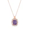 Le Vian Ladies Grape Amethyst Necklaces Set In 14k Strawberry Gold In Pink/rose Gold Tone/gold Tone