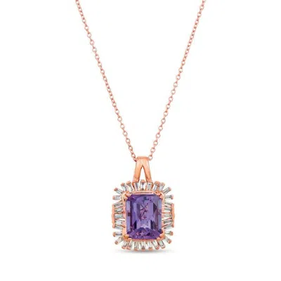 Le Vian Ladies Grape Amethyst Necklaces Set In 14k Strawberry Gold In Pink/rose Gold Tone/gold Tone