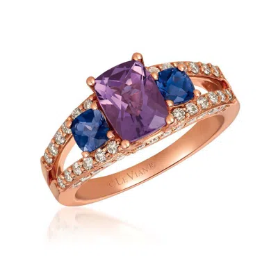 Le Vian Ladies Grape Amethyst Rings Set In 14k Strawberry Gold