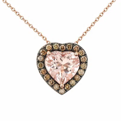 Le Vian Ladies Hearts Pendant Necklace  Set In 14k Strawberry Gold Bvtz 9 In Multi
