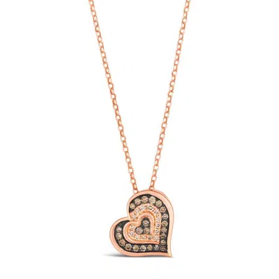 Le Vian Ladies Hearts Pendant Necklace  Set In 14k Strawberry Gold Tsjc 9