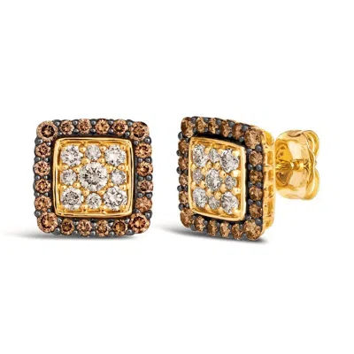 Le Vian Ladies Honey And Chocolate Earrings In 14k Honey Gold