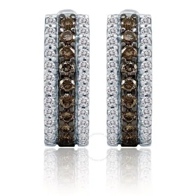 Le Vian Ladies Huggies Earrings Set In 14k Vanilla Gold In White