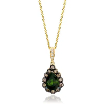 Le Vian Ladies Hunters Green Tourmaline Necklaces Set In 14k Honey Gold