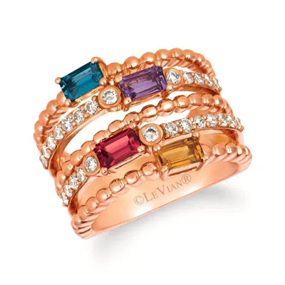Le Vian Ladies  Mulitcolor Rings In 14k Strawberry Gold