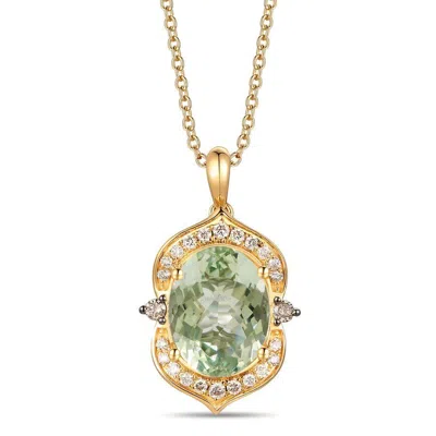 Le Vian Ladies Mint Julep Quartz Necklaces Set In 14k Honey Gold In Green