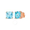 Le Vian Ladies  Ocean Blue Topaz Earrings Set In Silver With Strawberry Gold In Pink/rose Gold Tone/gold Tone