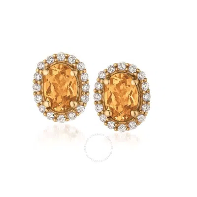 Le Vian Ladies Papaya Morganite Earrings Set In 14k Honey Gold In Yellow